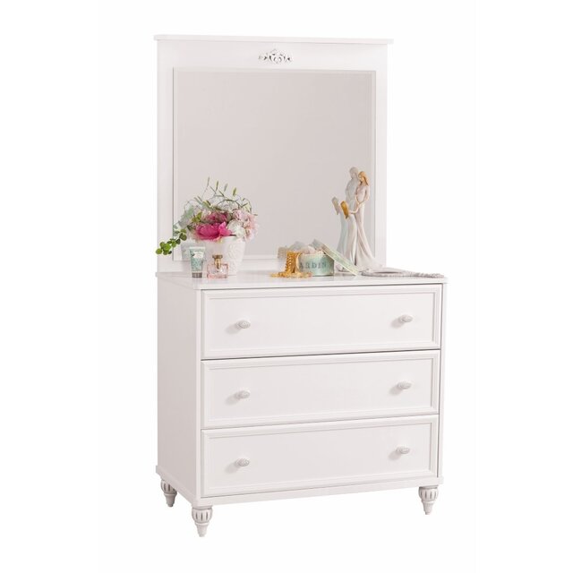 Romance commode kinderladekast meisjes met spiegel