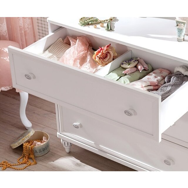 Romance commode kinderladekast meisjes met spiegel