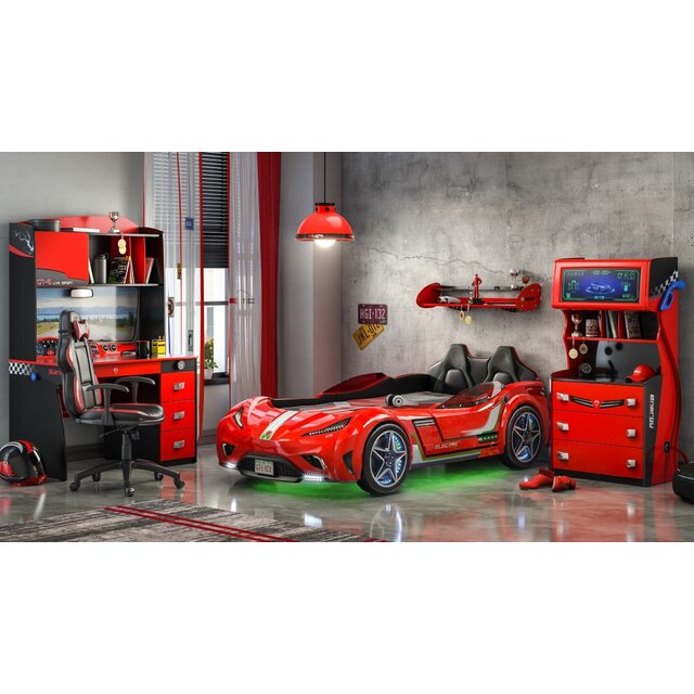 Autobed GTE Racer | rood racebed met licht en geluid Autobed GTE Racer | rood racebed met licht en geluid