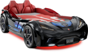 Autobed GTE Racer | zwart racebed met licht en geluid Autobed GTE Racer | zwart racebed met licht en geluid