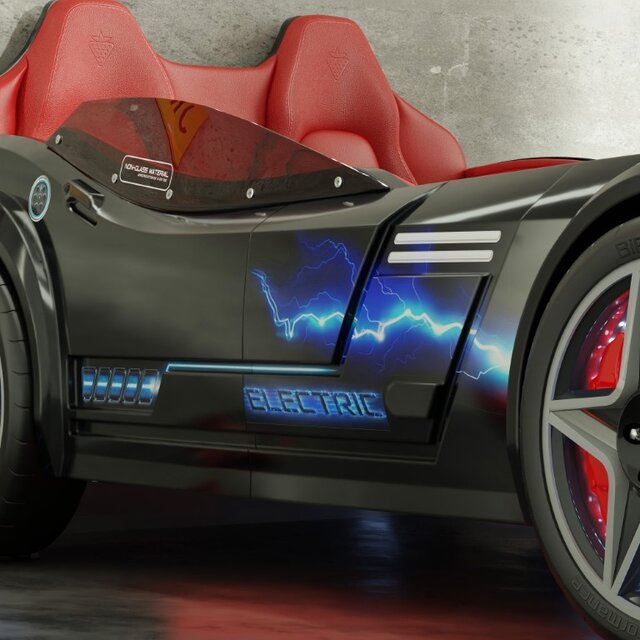 Autobed GTE Racer | zwart racebed met licht en geluid Autobed GTE Racer | zwart racebed met licht en geluid