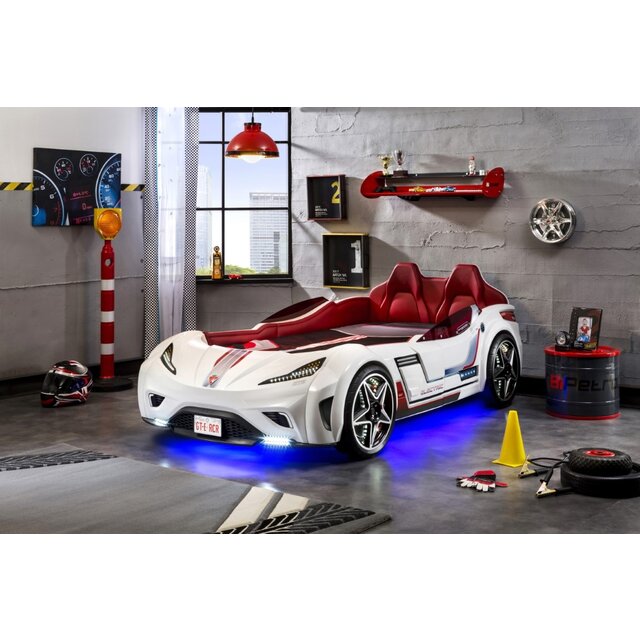 Autobed GTE Racer | wit racebed met licht en geluid Autobed GTE Racer | wit racebed met licht en geluid