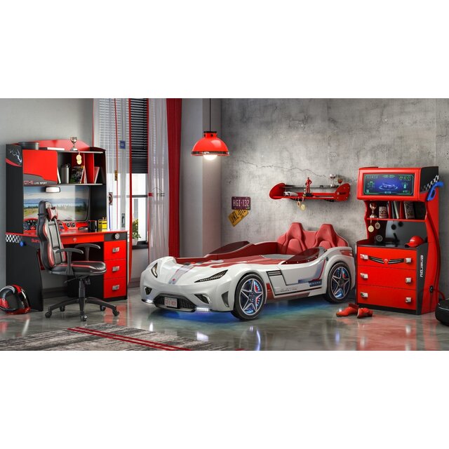 Autobed GTE Racer | wit racebed met licht en geluid Autobed GTE Racer | wit racebed met licht en geluid