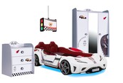 Autobed GTE Racer | wit racebed met licht en geluid Autobed GTE Racer | wit racebed met licht en geluid