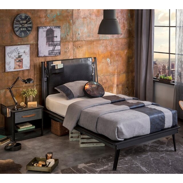 Dark Metal jongensbed tienerkamer 200 x 100 cm