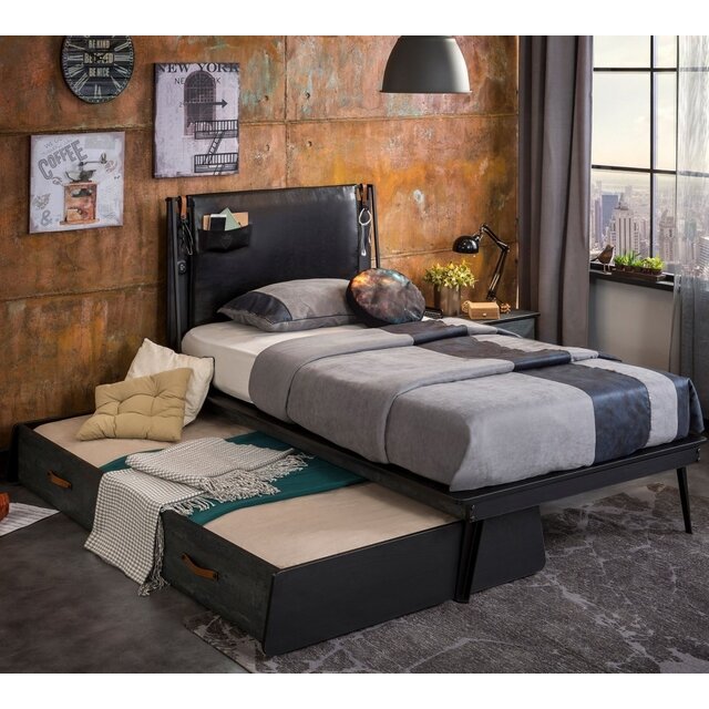 Dark Metal jongensbed tienerkamer 200 x 100 cm