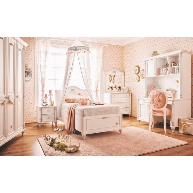 Romantic opberg kinderbed meisjeskamer 200 x 100 cm Romantic opberg kinderbed meisjeskamer 200 x 100 cm