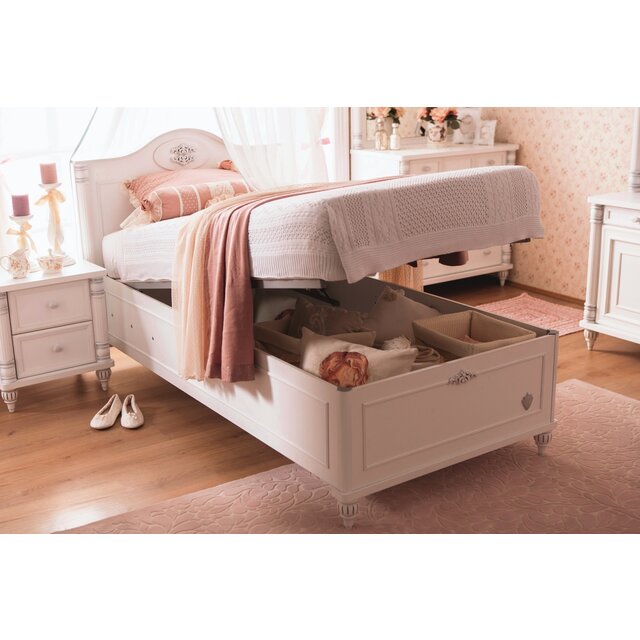 Romantic opberg kinderbed meisjeskamer 200 x 100 cm Romantic opberg kinderbed meisjeskamer 200 x 100 cm