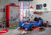 Autobed GTE Racer | blauw autobed met licht en geluid Autobed GTE Racer | blauw autobed met licht en geluid