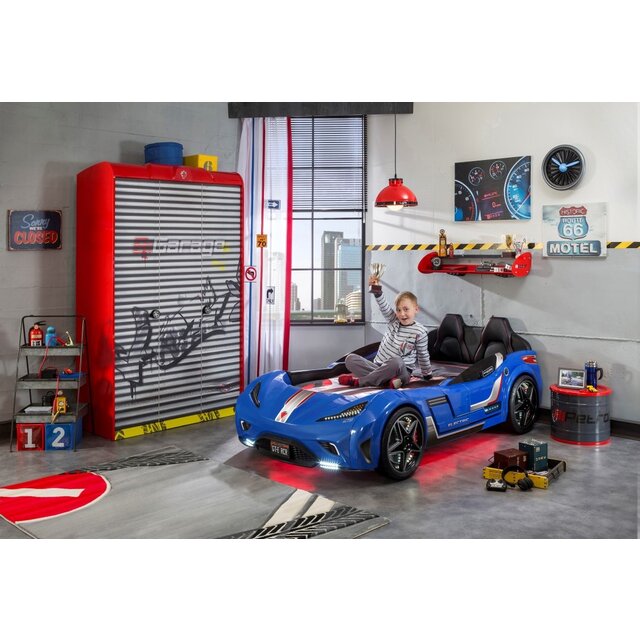 Autobed GTE Racer | blauw autobed met licht en geluid Autobed GTE Racer | blauw autobed met licht en geluid