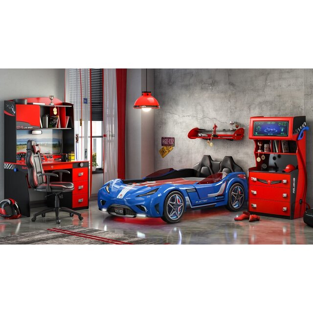 Autobed GTE Racer | blauw autobed met licht en geluid Autobed GTE Racer | blauw autobed met licht en geluid