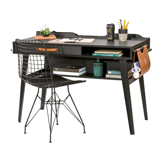 Dark bureau tienerkamer met opzetstuk Dark bureau tienerkamer met opzetstuk