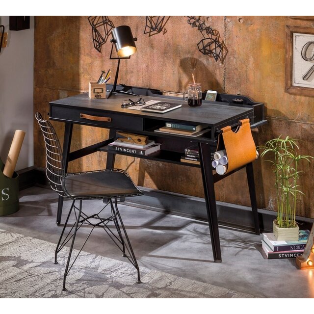 Dark bureau tienerkamer met opzetstuk Dark bureau tienerkamer met opzetstuk