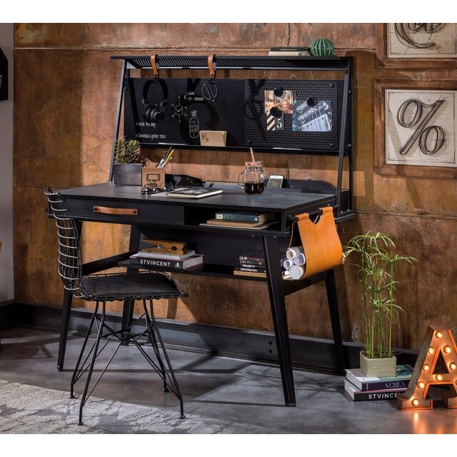 Dark bureau tienerkamer met opzetstuk Dark bureau tienerkamer met opzetstuk