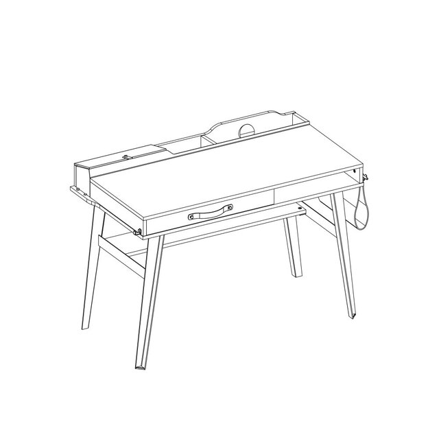 Dark bureau tienerkamer met opzetstuk Dark bureau tienerkamer met opzetstuk