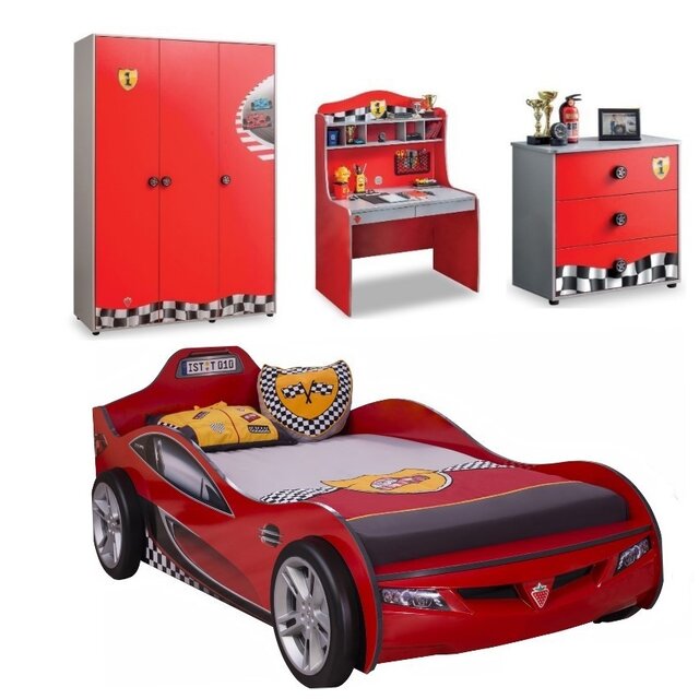 Race Cup setprijs autokamer Rood | 4-delige set