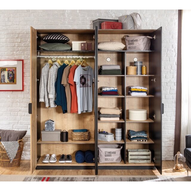 4 deurs kledingkast New York voor de tiener-kinderkamer