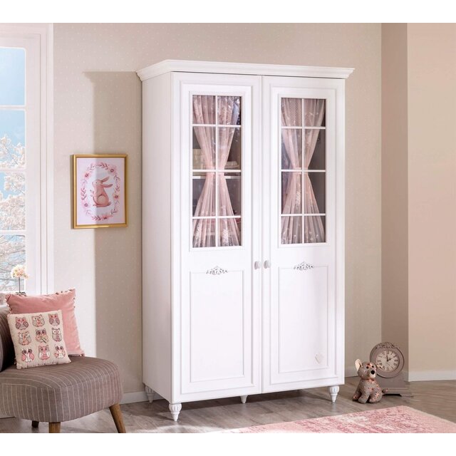 Romance 2 deurs kledingkast met ramen meisjeskamer