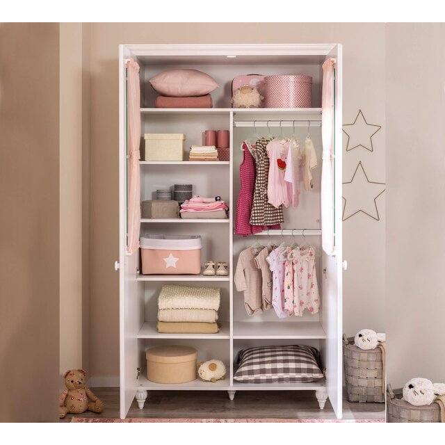 Romance 2 deurs kledingkast met ramen meisjeskamer