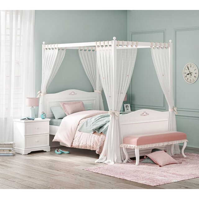 Rustic hemelbed twijfelaar meisjesbed meisjeskamer 200 x 120 cm