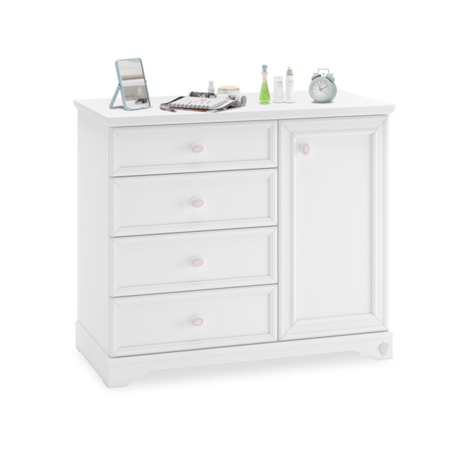 Rustic commode ladekast wit meisjeskamer