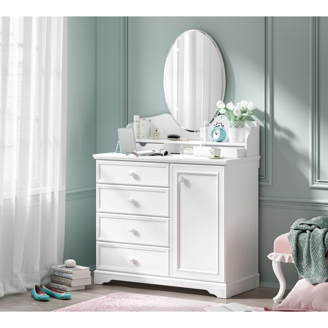 Rustic commode ladekast wit meisjeskamer