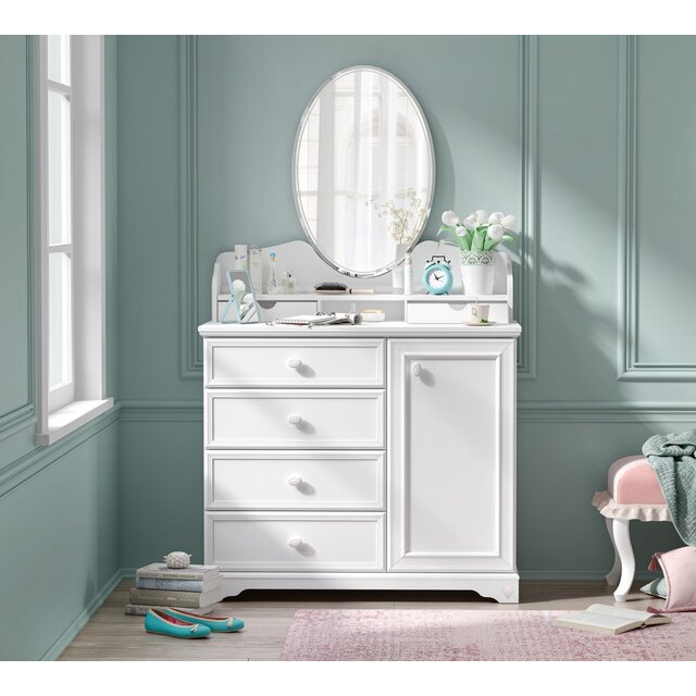 Rustic commode ladekast wit meisjeskamer