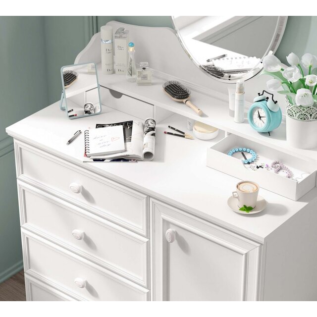 Rustic commode ladekast wit meisjeskamer