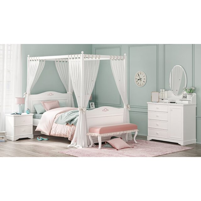 Rustic commode ladekast wit meisjeskamer