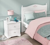 Rustic nachtkastje wit meisjeskamer