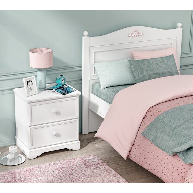 Rustic nachtkastje wit meisjeskamer