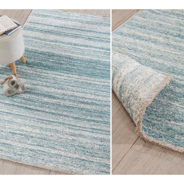 Pacific tapijt vloerkleed blauw wit gestreept Pacific tapijt vloerkleed blauw wit gestreept