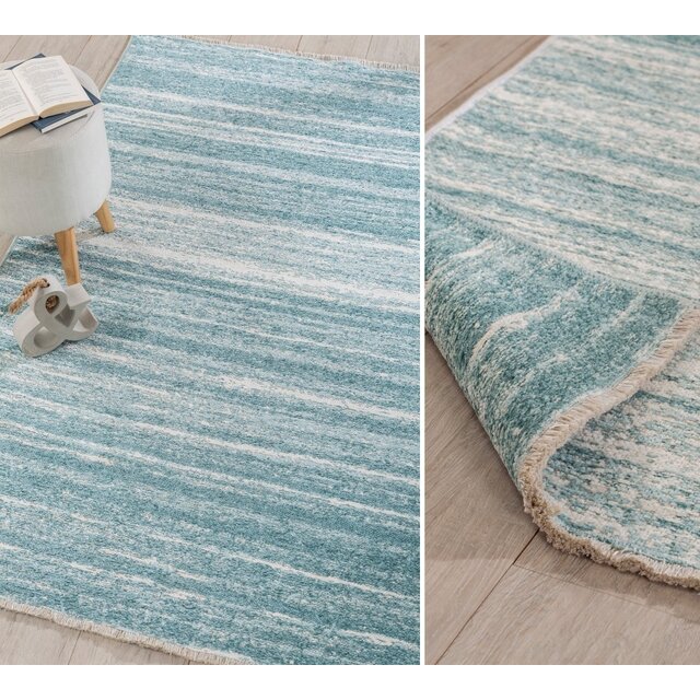 Pacific tapijt vloerkleed blauw wit gestreept Pacific tapijt vloerkleed blauw wit gestreept