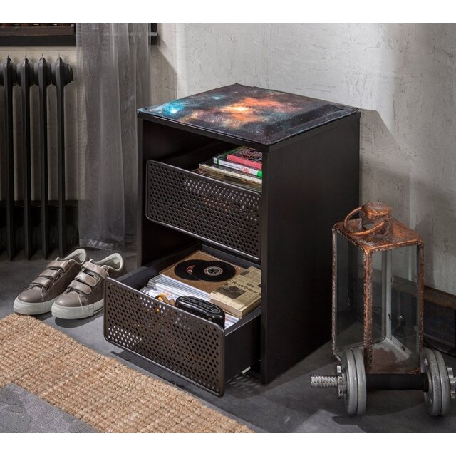 Dark nachtkastje bijzetkastje industriële tienerkamer