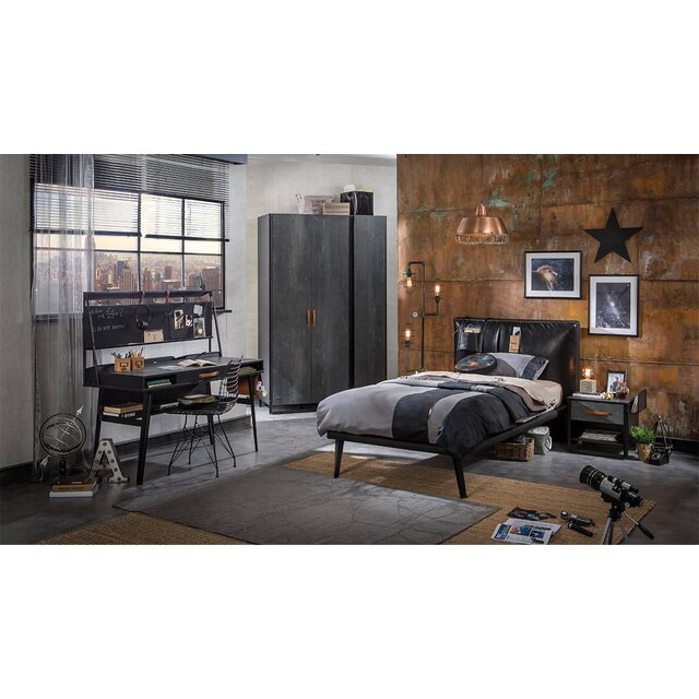 Dark nachtkastje bijzetkastje industriële tienerkamer