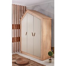 Cento 3-deurs kledingkast huisje kinderkamer