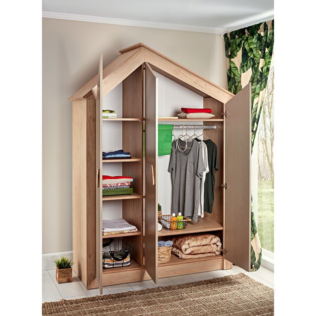 Cento 3-deurs kledingkast huisje kinderkamer Cento 3-deurs kledingkast huisje kinderkamer