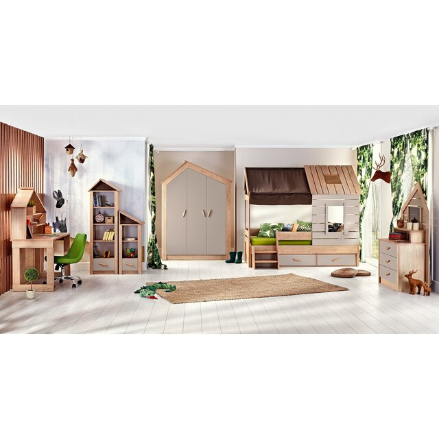 Cento 3-deurs kledingkast huisje kinderkamer Cento 3-deurs kledingkast huisje kinderkamer