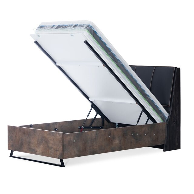 Trento industrieel opbergbed tienerkamer 200 x 120 cm OP = OP