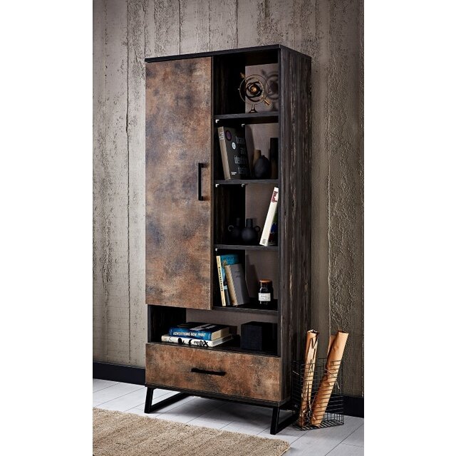 Trento boekenkast open kast industrieel tienerkamer OP = OP