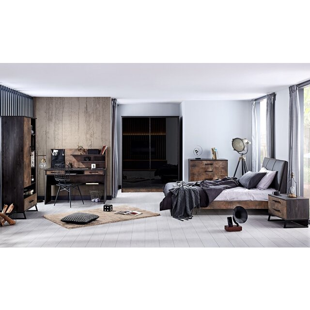 Trento boekenkast open kast industrieel tienerkamer OP = OP