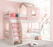 Cento Pink stapelbed bedhuisje meisjeskamer 200x90 - 200x100 cm Cento Pink stapelbed bedhuisje meisjeskamer 200x90 - 200x100 cm