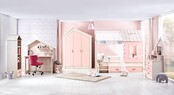 Cento Pink commode ladekast huisje met spiegel meisjeskamer Cento Pink commode ladekast huisje met spiegel meisjeskamer