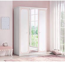 Emily Pink 3-deurs kledingkast met spiegel meisjeskamer