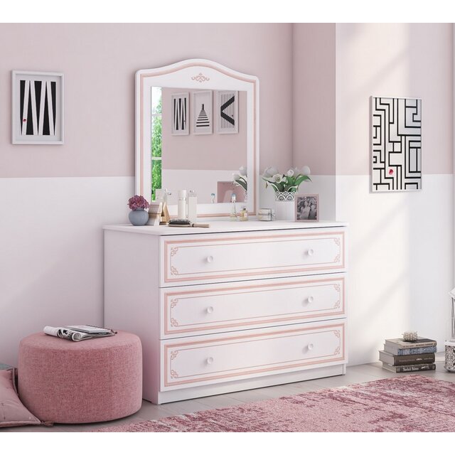 Emily Pink commode ladekast groot meisjeskamer Emily Pink commode ladekast groot meisjeskamer