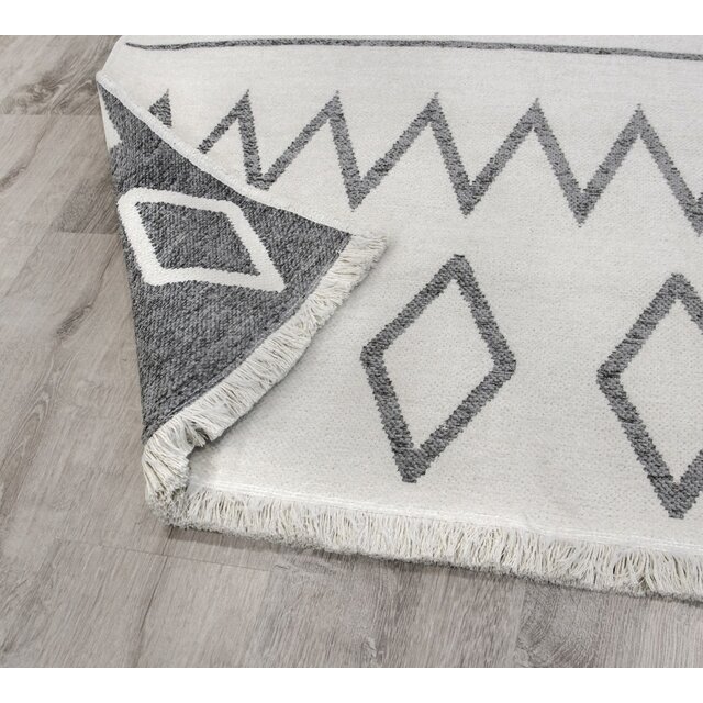 Grey Stripe vloerkleed dubbelzijdig tienerkamer