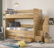 Stockholm Studio stapelbed met opbergtrap 200 x 90 cm