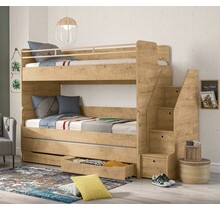 Stockholm Studio stapelbed met opbergtrap 200 x 90 cm