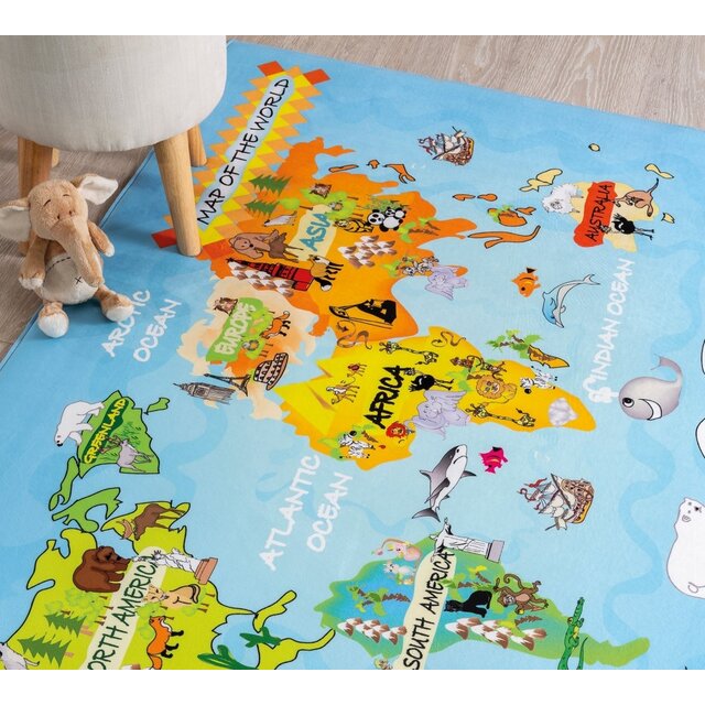 Wereldkaart tapijt vloerkleed speelkleed kinderkamer Wereldkaart tapijt vloerkleed speelkleed kinderkamer