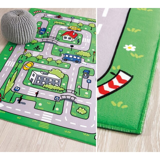 Verkeerstapijt vloerkleed speelkleed auto kinderkamer